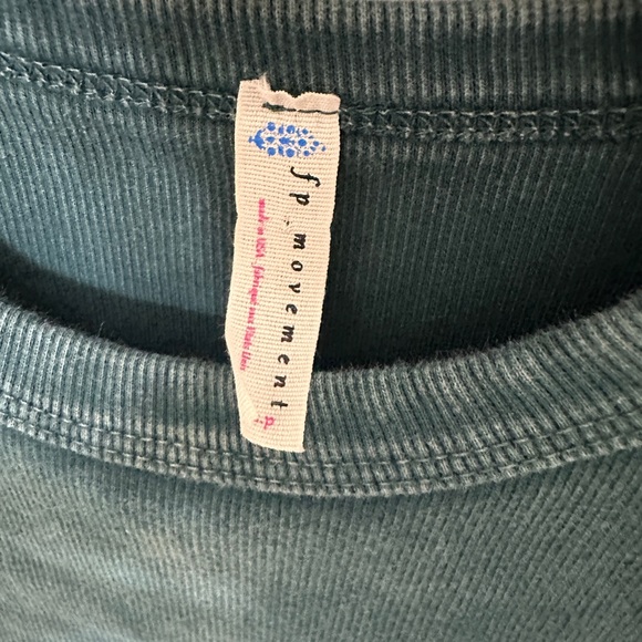 Free People Movement Ribbed Logo Baby Tee in Spruced Up - Picture 2 of 7